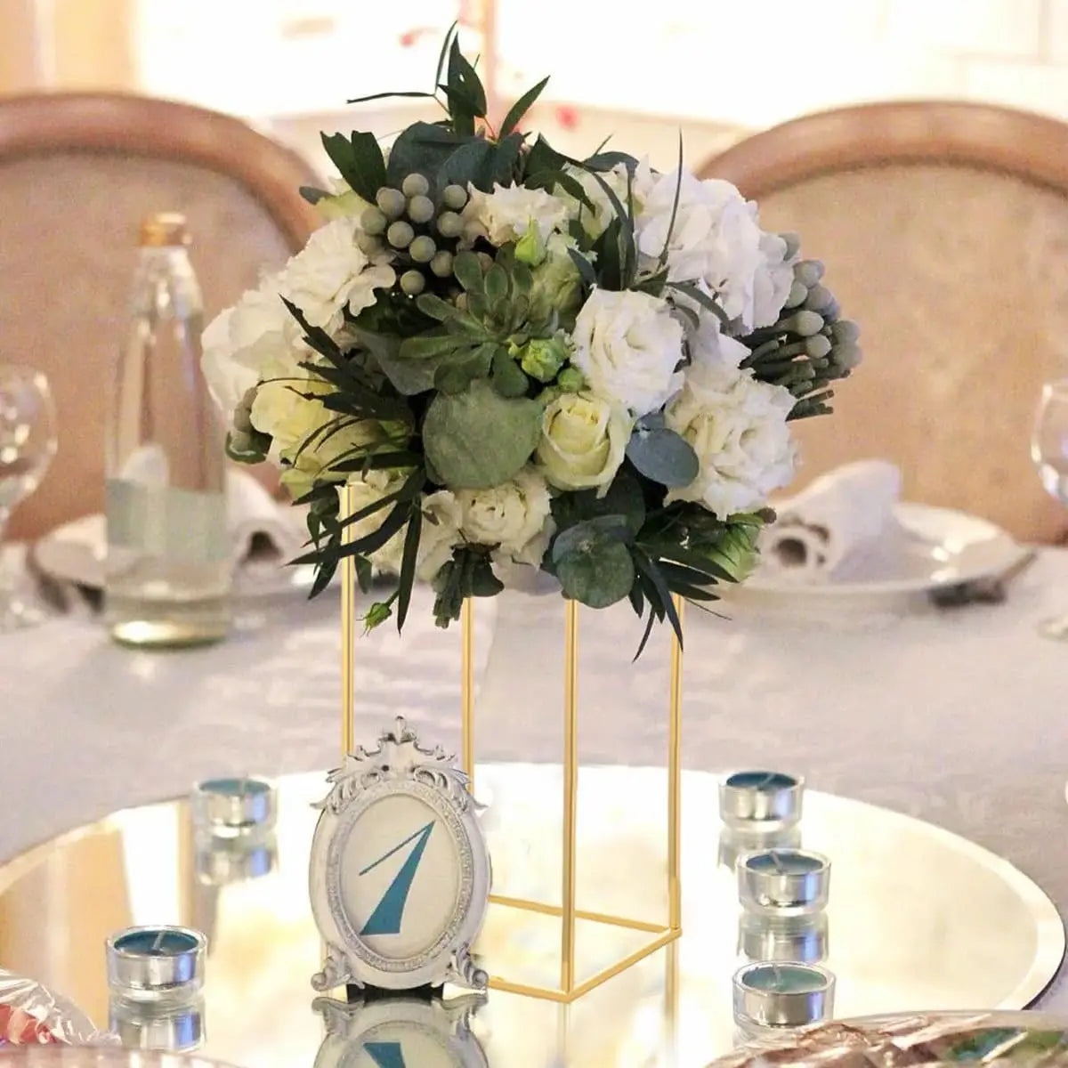 Hign-Concerned Wedding Table Centerpiece Metal Vase Set