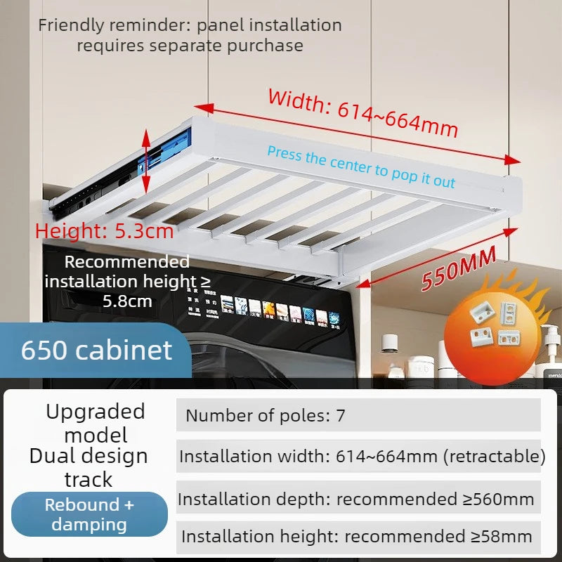 OEMG Retractable Pull Out Clothes Drying Rack For Balcony