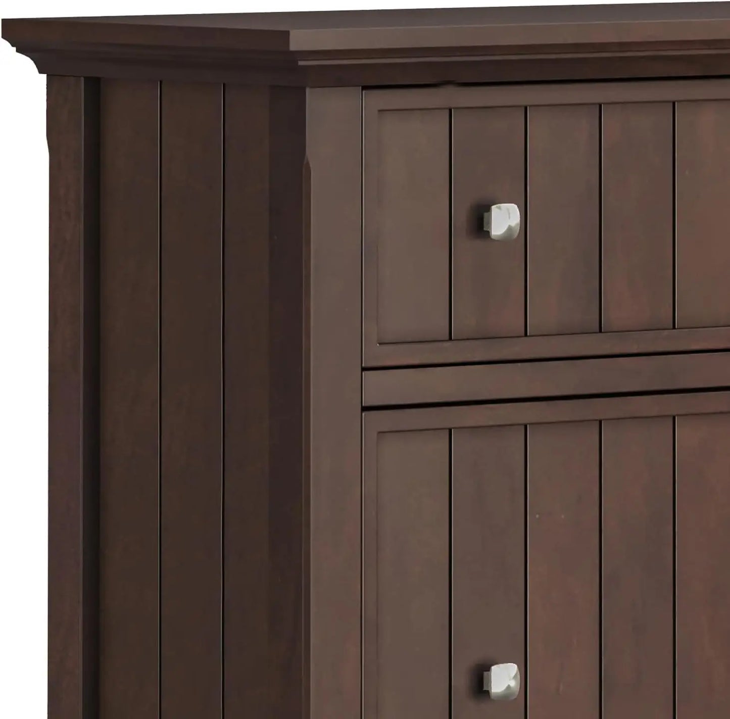 SimpliHome Acadian Solid Wood 32 Inch Entryway Shoe Cabinet