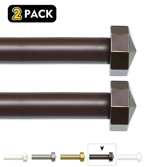 Two Pack Five Eighth Telescopic Curtain Rod Set Finials