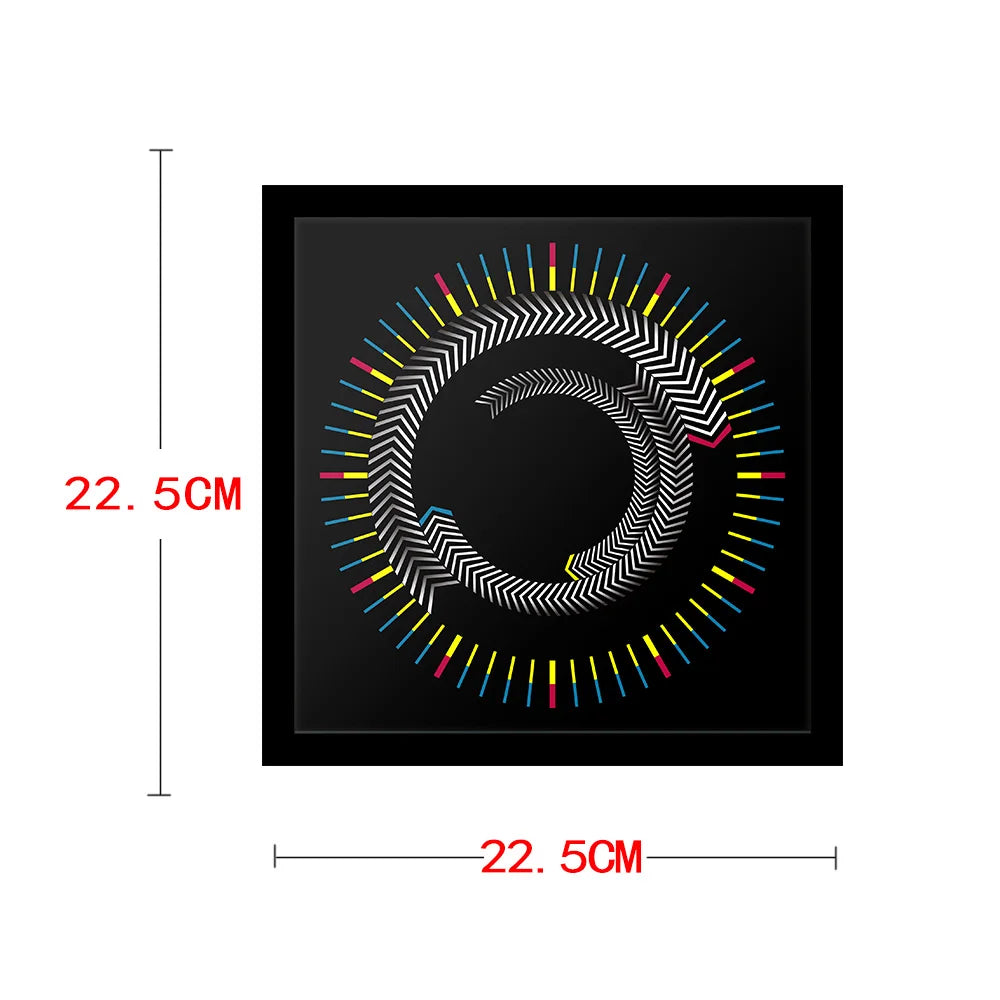 Black Time Frame Table Clock Hexagon Rotating Plate Wall Clock Modern Design Desktop Art Decor Graphic Time Clever Clock Watch