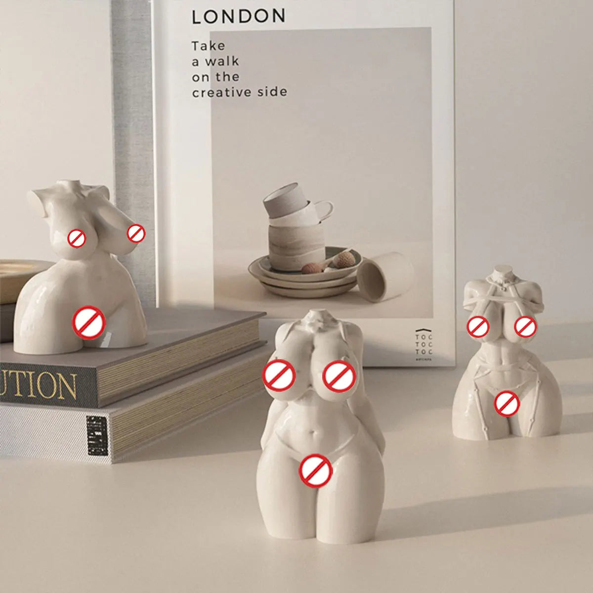 Artistic Headless Human Body Candle Silicone Mold 3D Female Body Statue Plaster mould Creative Humanoid Chocolate Art Decor gift