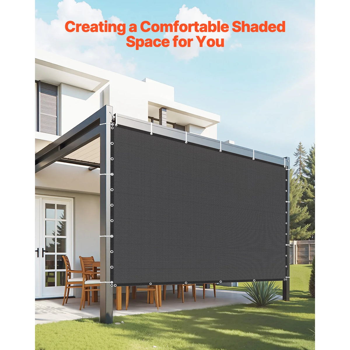 SucceBuy HDPE Sun Shade Cloth Canopy Cover for Pergola and Garden