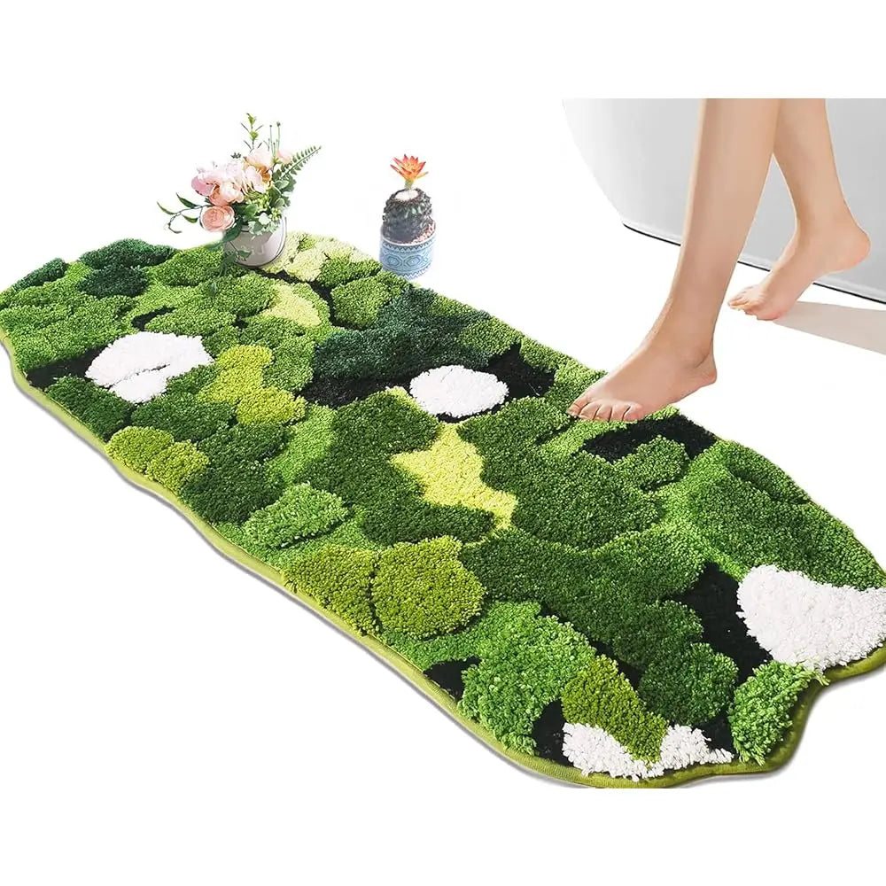 DIXSGH Bathroom Runner Rug Boho Leaf Shag Non Slip Mat