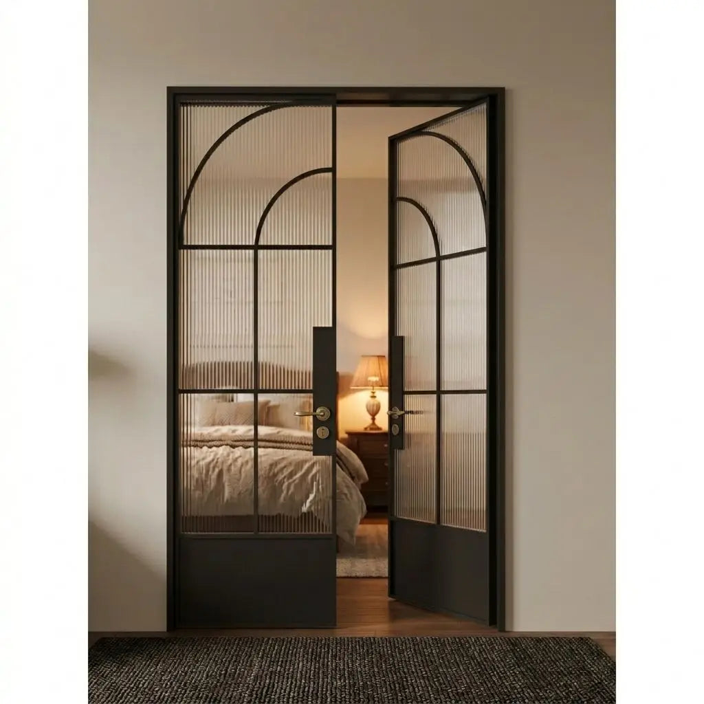 Household Sturdy and Durable French Door Corrosion Resistant Resistant Aluminum Alloy FrameFrench Style Casement Glass Doors