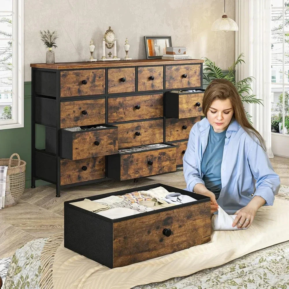 Bedroom Dresser With 13 Drawers Modern Storage Chest