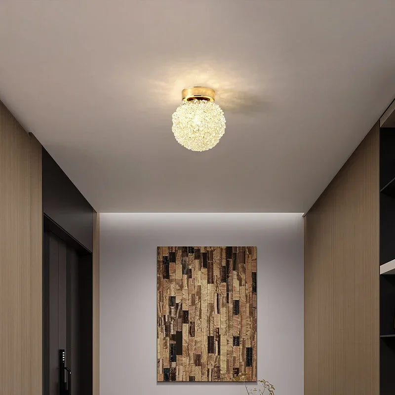 2024 New Luxury Bedside Crystal Chandelier High-end Warm Romantic Living Room Bedroom Aisle Ceiling Lamp Art Decor Light Fixture