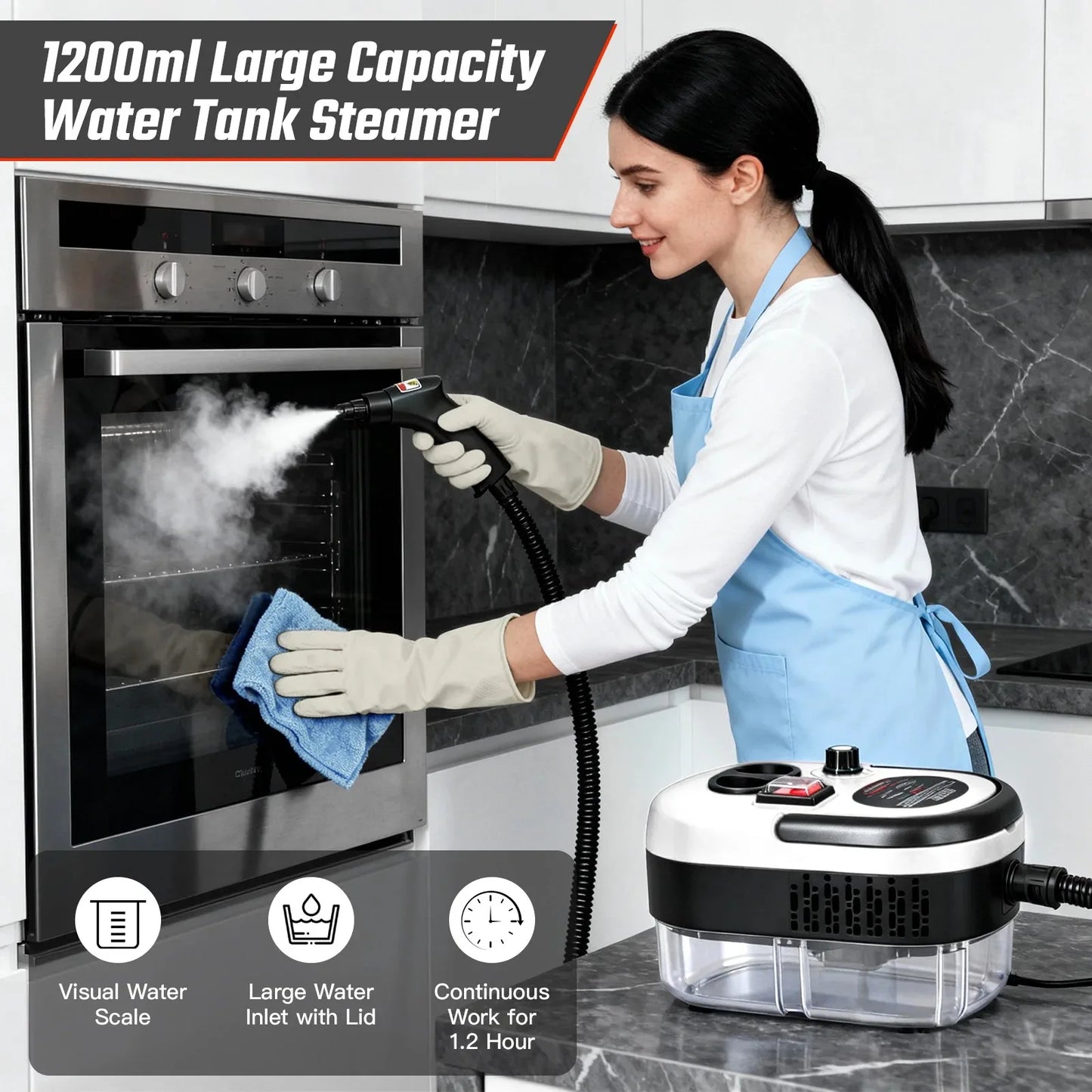 2500W High Temperature Steam Cleaner 110V Portable Handheld Steam Cleaning Machine With Multiple Accessories US Plug