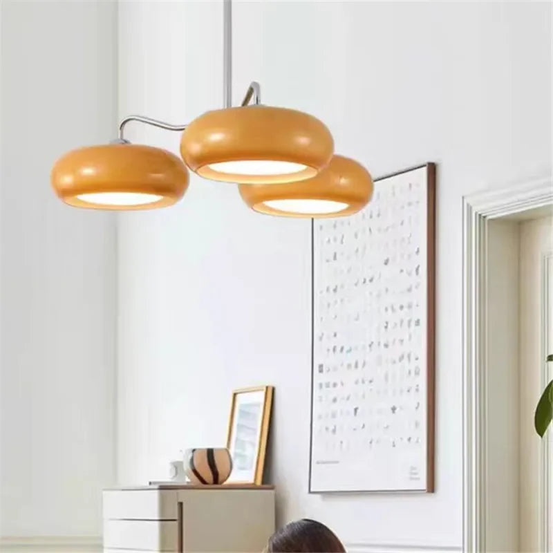 Winfordo French Glass chandelier light fixture mid century Brass hanging lamp for Living room Bedroom Corridor Balcony