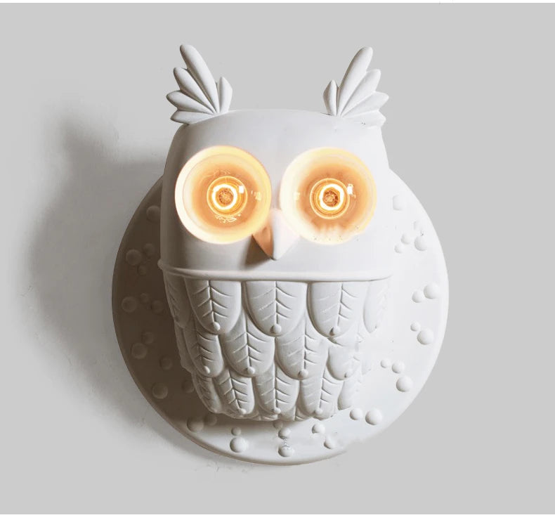 Nordic Wall Lamp Postmodern Resin Owl Wall Lamps For Living Room Bedroom Home Art Decor E27 Bedside Wall Light Bathroom Fixtures