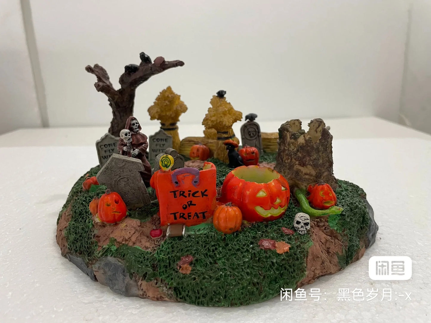 Halloween Decor Creative Halloween Scene Resin Ornaments Ghost Taking Pictures Figurine Garden Ornaments Home Decor Accessories