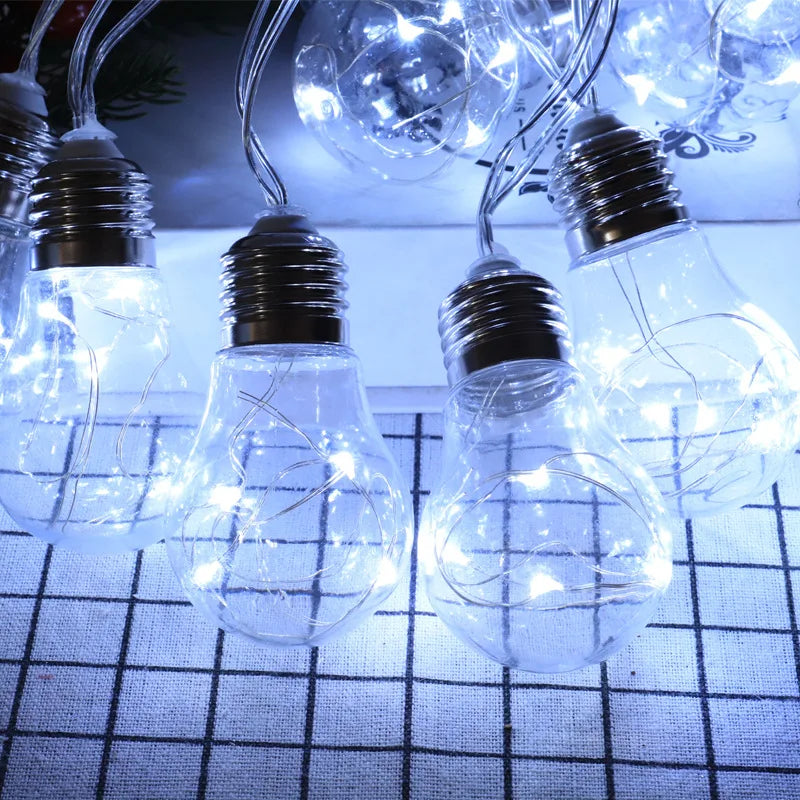 Outdoor Hanging LED Solar Lights IP44 Waterproof 30 Bulbs For Party Garden Home Patio Camping Decor Solar Lamp Bulb