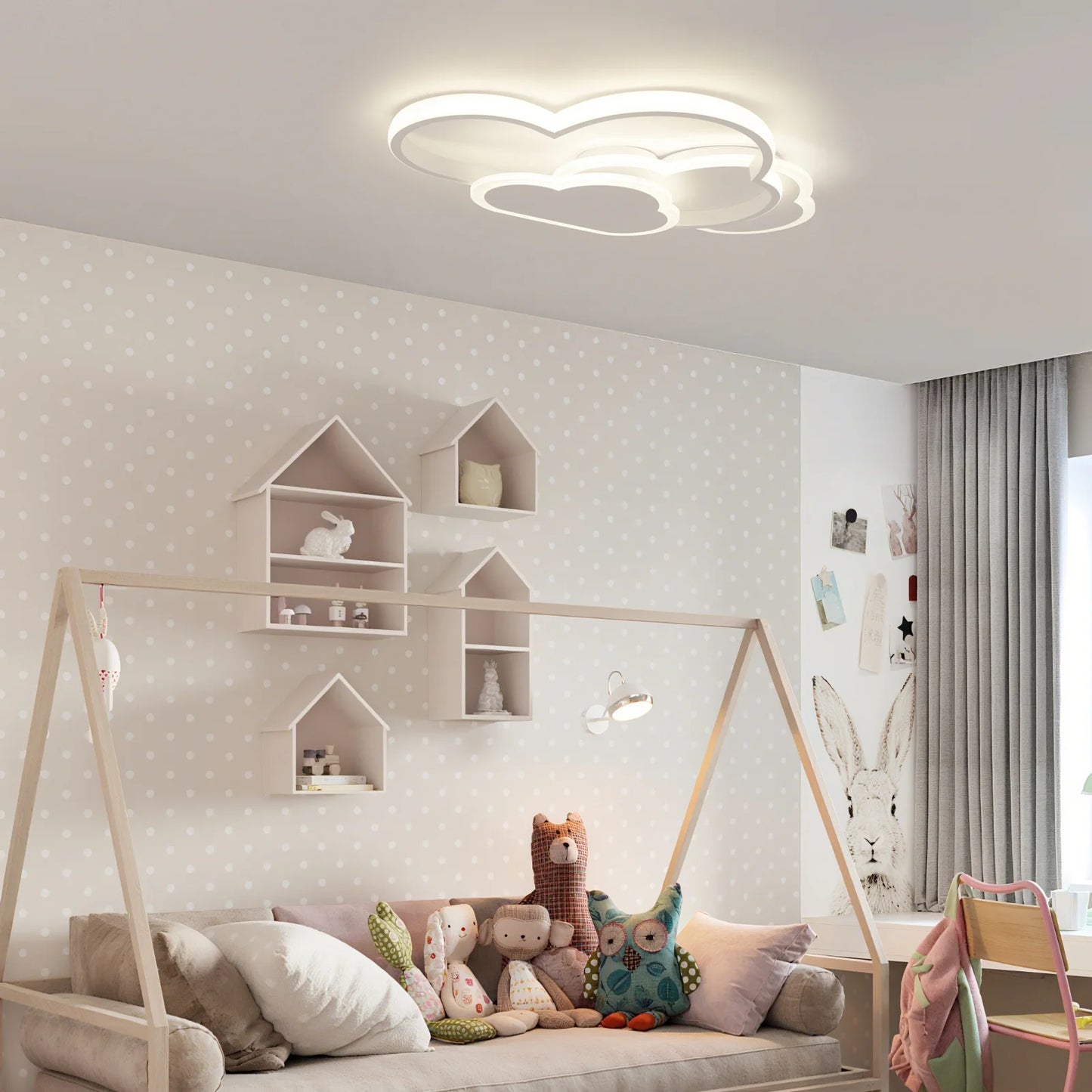 42W LED Cloud Ceiling Light White Ceiling Mounted for Bedroom Living Dining Room Study Kitchen Ceiling Chandelier Indoor Home