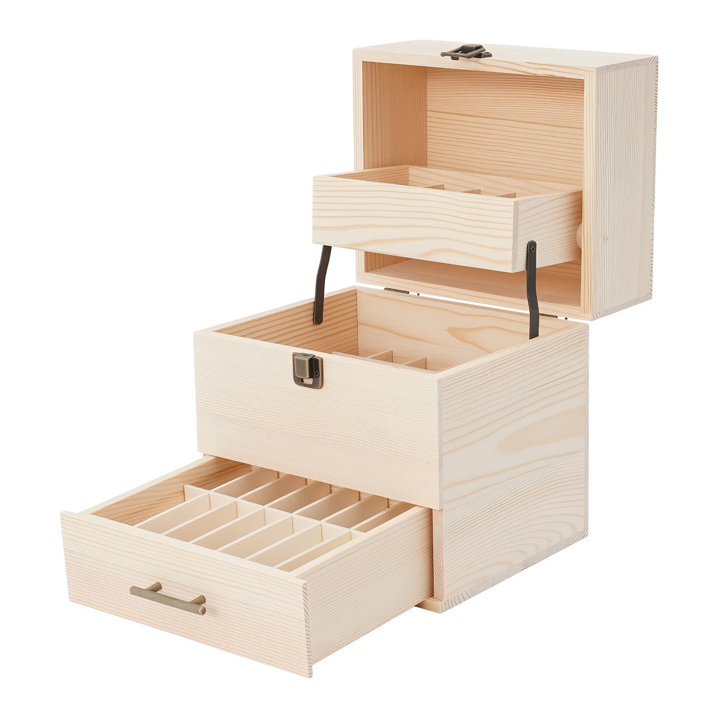 NONECN 3 Tier Wooden Essential Oil Storage Box Organizer