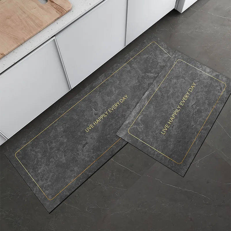 Carpet for Kitchen Floor Mat Marble Leather Waterproof Oil-proof Rug Non-slip Area Rugs Home Decor Alfombra Vinilicas Cocina