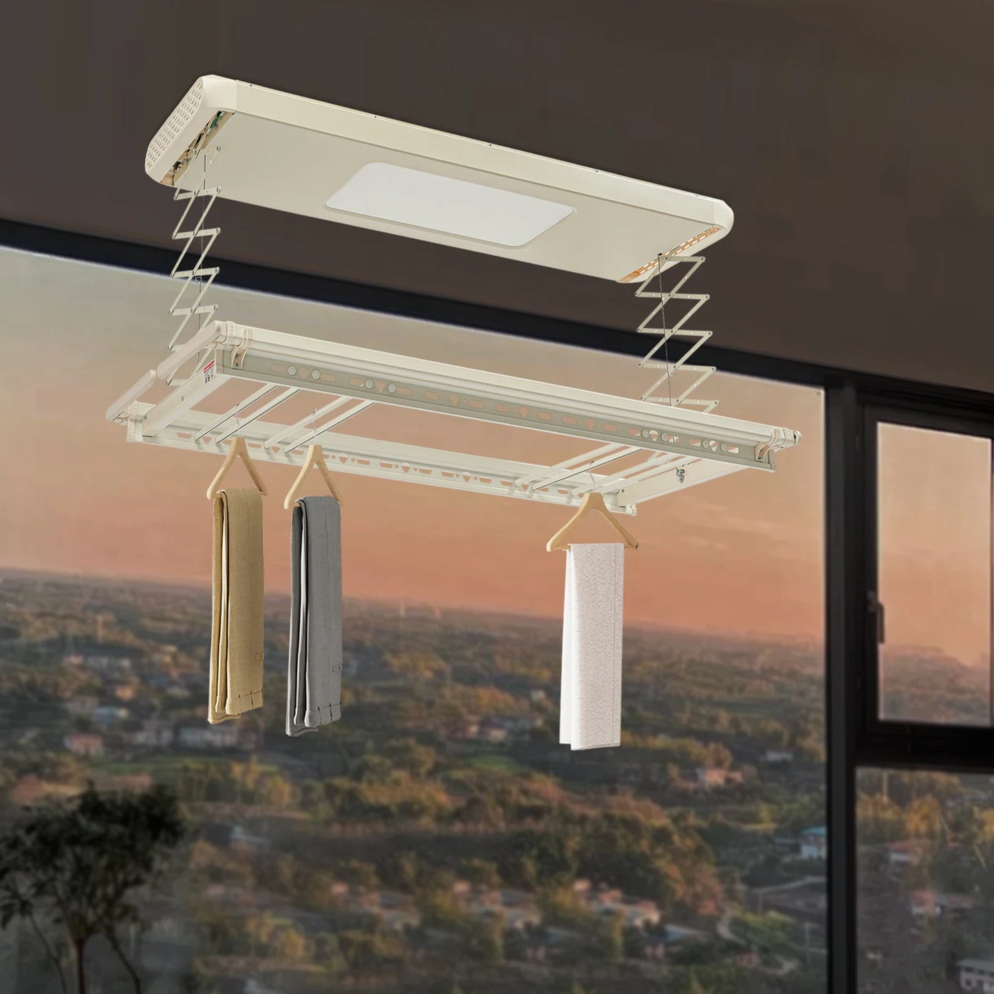 Bymaocar Retractable Electric Clothes Drying Rack With LED Light