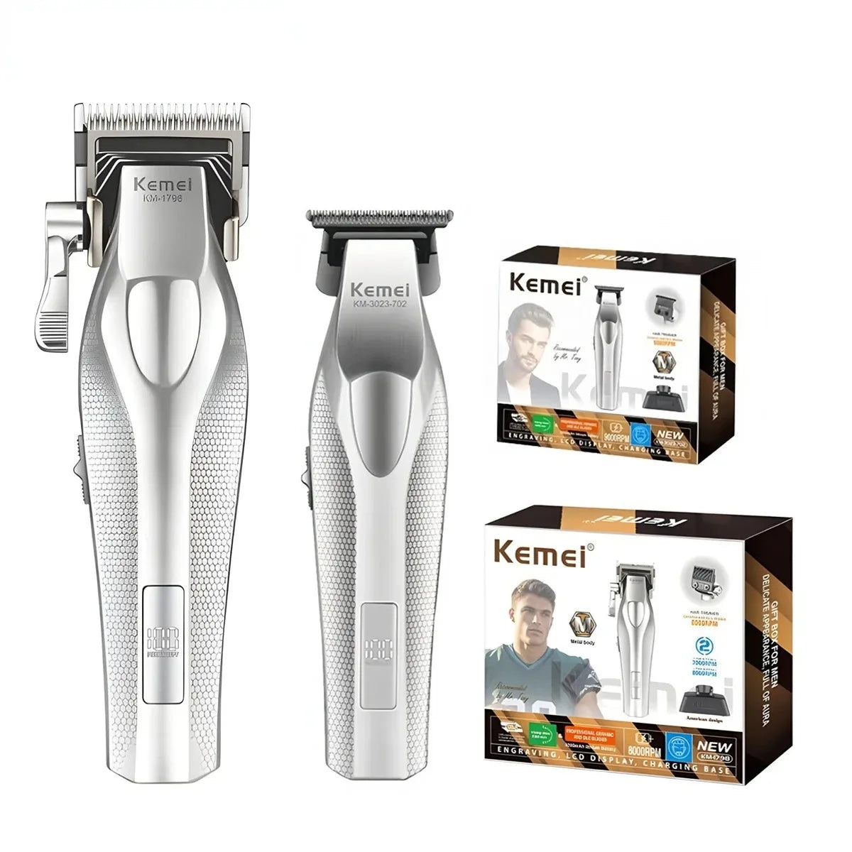 Kemei KM-3023 Professional Hair Clipper Rechargeable Set
