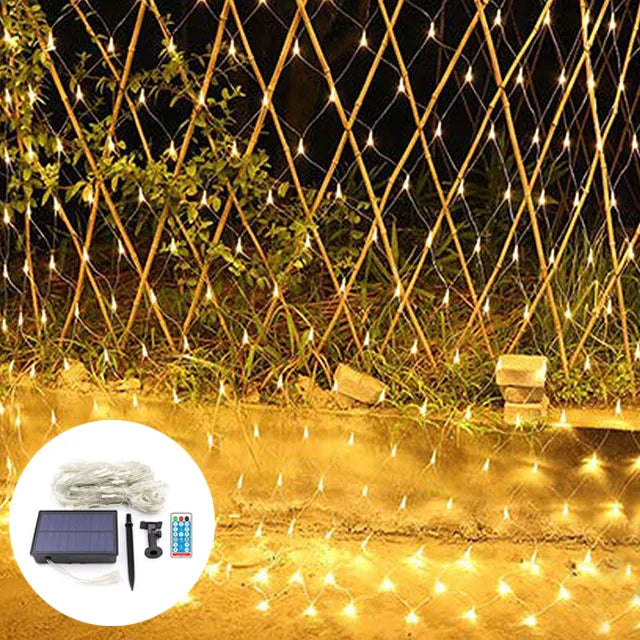 Solar Mesh Net Light Waterproof Garland Outdoor Led String Light 8 Mode 3M X 2M For New Year Decor Christmas Decorations 2025