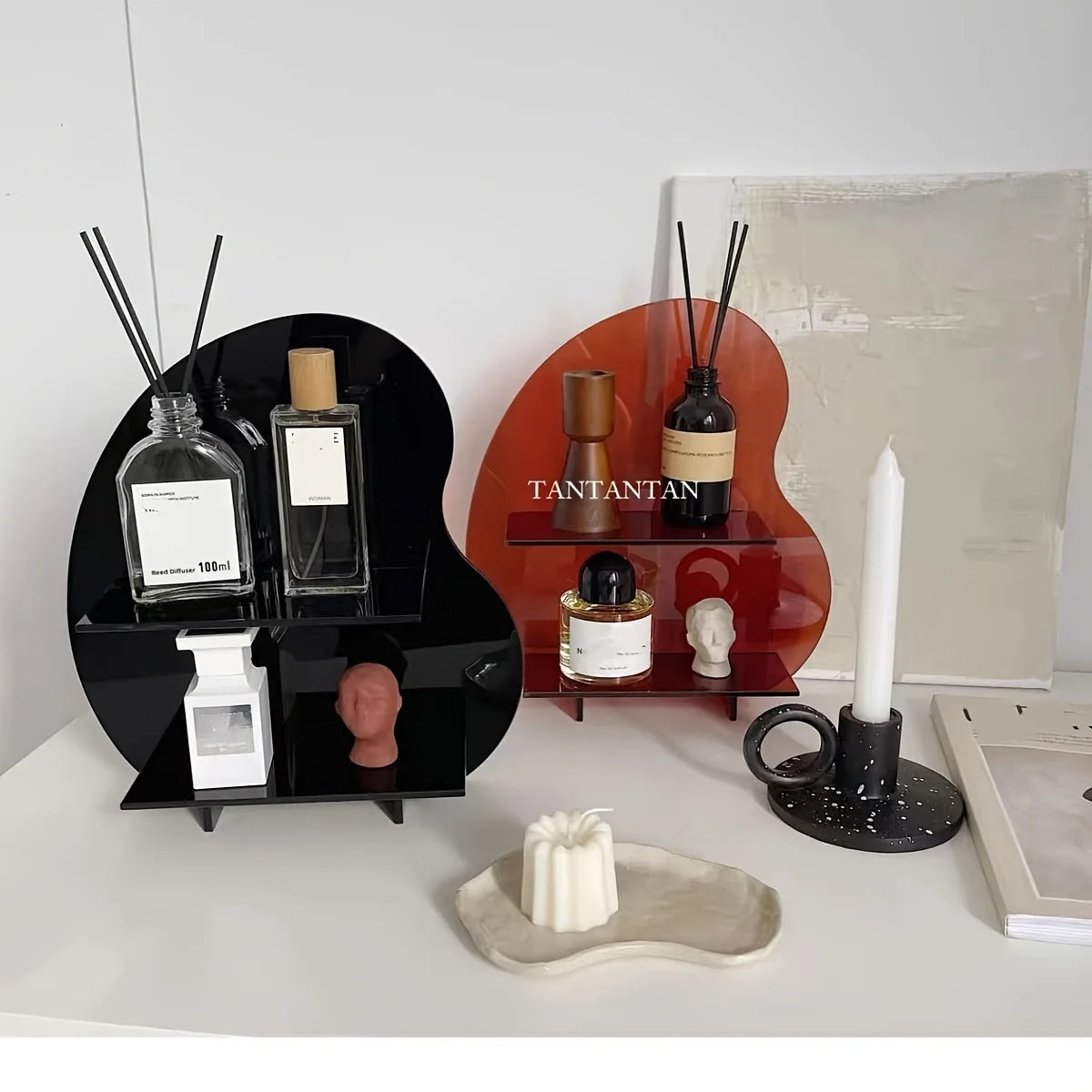 2-Layer Acrylic Storage Rack,Multi-Purpose Display Holder for Cosmetics,Perfume, Crafts. Durable,Space-Saving & Easy to Assemble