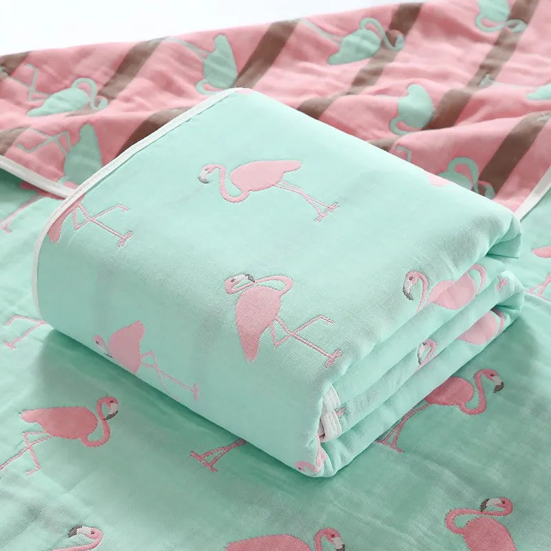 Muslin Baby Blankets Children 6 layers Gauze Cotton Soft Quilt Newborn Infant Swaddle Towel Kids Bath Towel 110*110cm