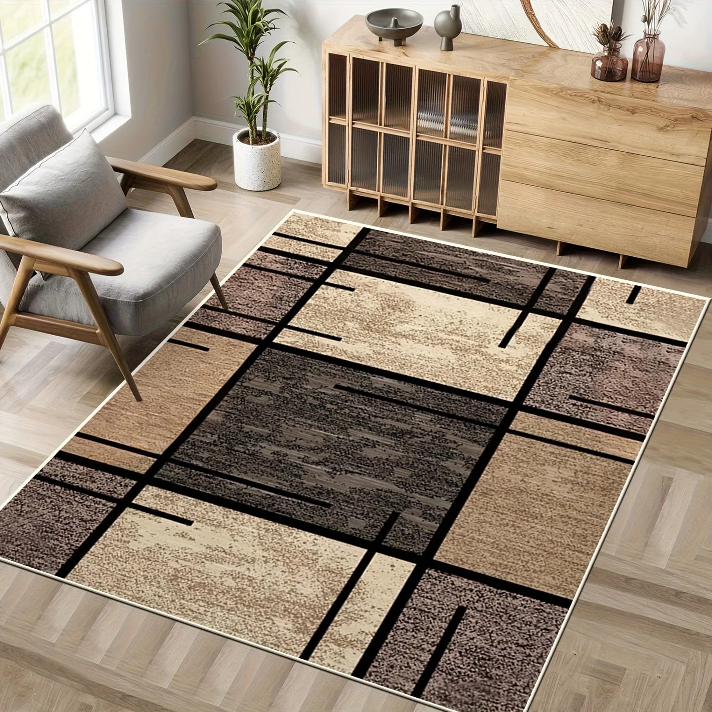 Geometric Pattern Luxurious Velvet Area Rug For Bedroom Carpet For Live Room Welcome Mat Doormat Large Area Rugs