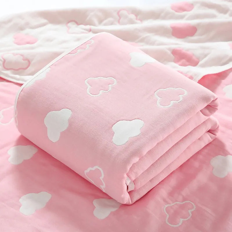Muslin Baby Blankets Children 6 layers Gauze Cotton Soft Quilt Newborn Infant Swaddle Towel Kids Bath Towel 110*110cm