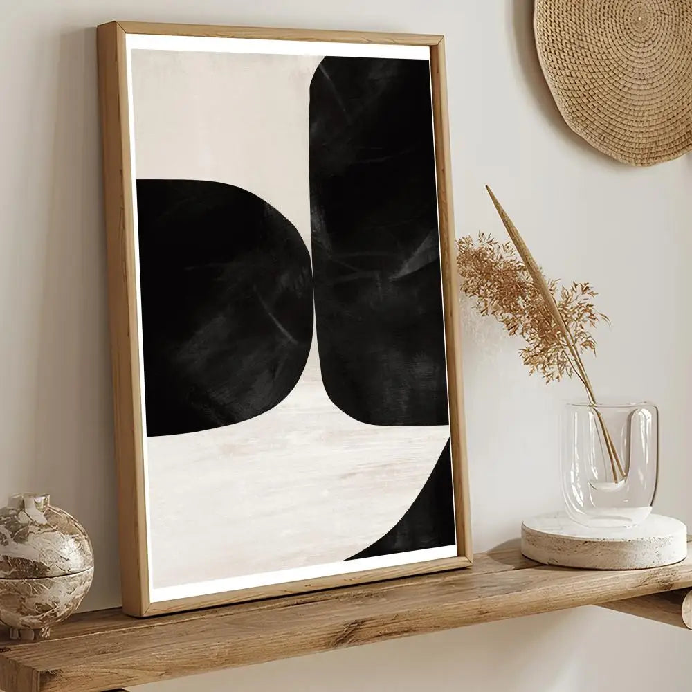 Black and White Artwork Painting Calligraphy Modern Aesthetic Canvas Wall Art Decor Print for Living Room Office Gallery Decor