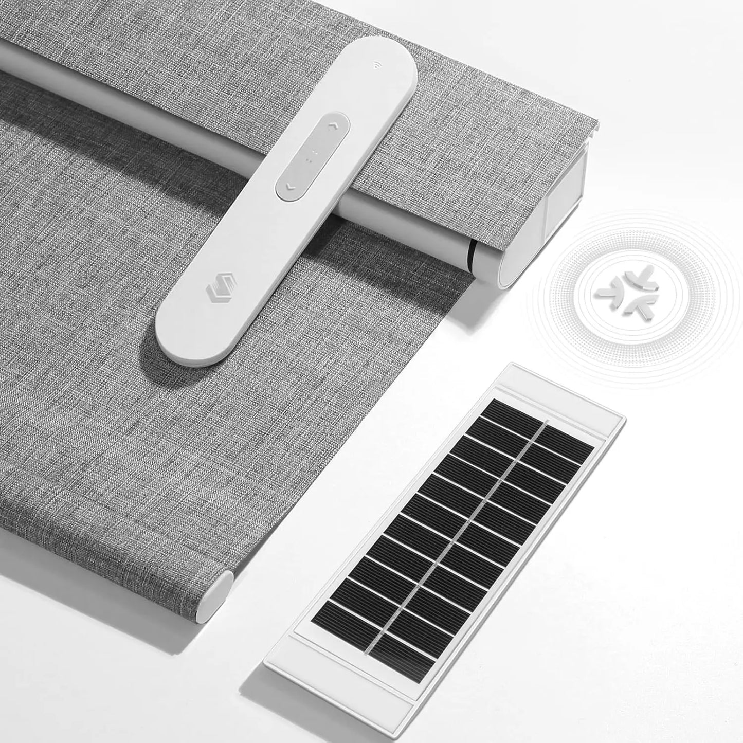 Motorized Blinds with Remote, Automatic Roller Shades for Windows with Matter Motor,Solar Panel,Rechargeable