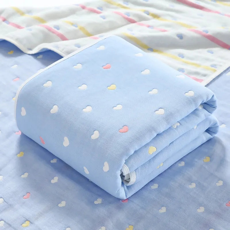 Muslin Baby Blankets Children 6 layers Gauze Cotton Soft Quilt Newborn Infant Swaddle Towel Kids Bath Towel 110*110cm