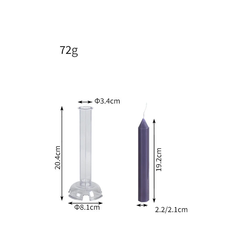 Hexagon Stripe Pole Acrylic Candle Mold Pointed Long Rod Making Set Geometry Candlestick Plastic Mould Home Party Art Decor Gift