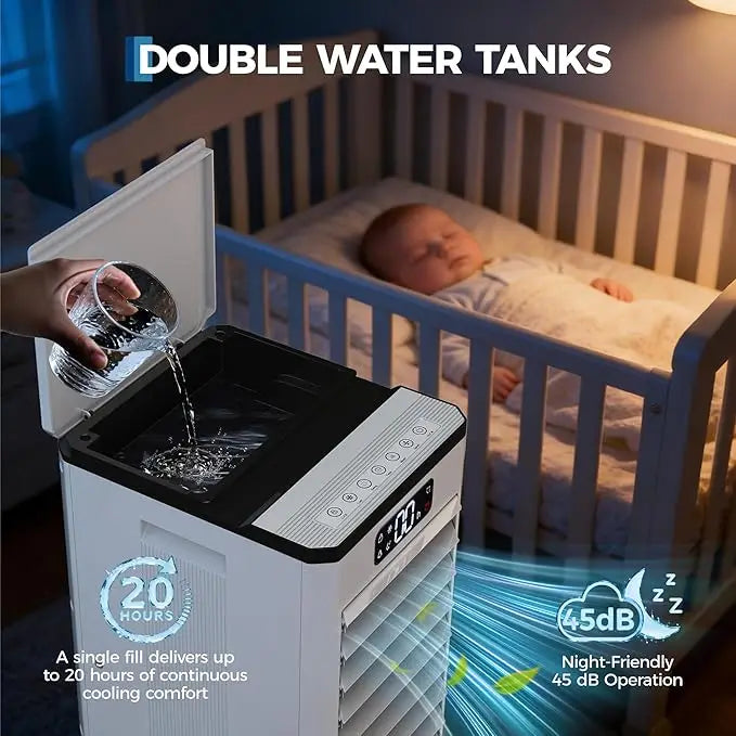 HiMISS Evaporative Air Cooler Fan Portable with Auto Swing