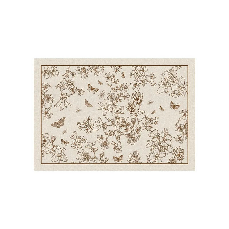 French Style Living Room Large Area Carpet Beige Bedroom Carpet Floral Leaf Pattern Decoration Rug Luxury Art Study Room Rugs IG