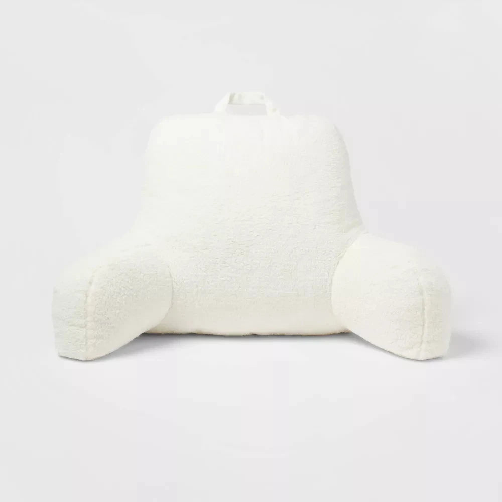 Craft of Weaving Faux Shearling Bed Rest Pillow with Arms