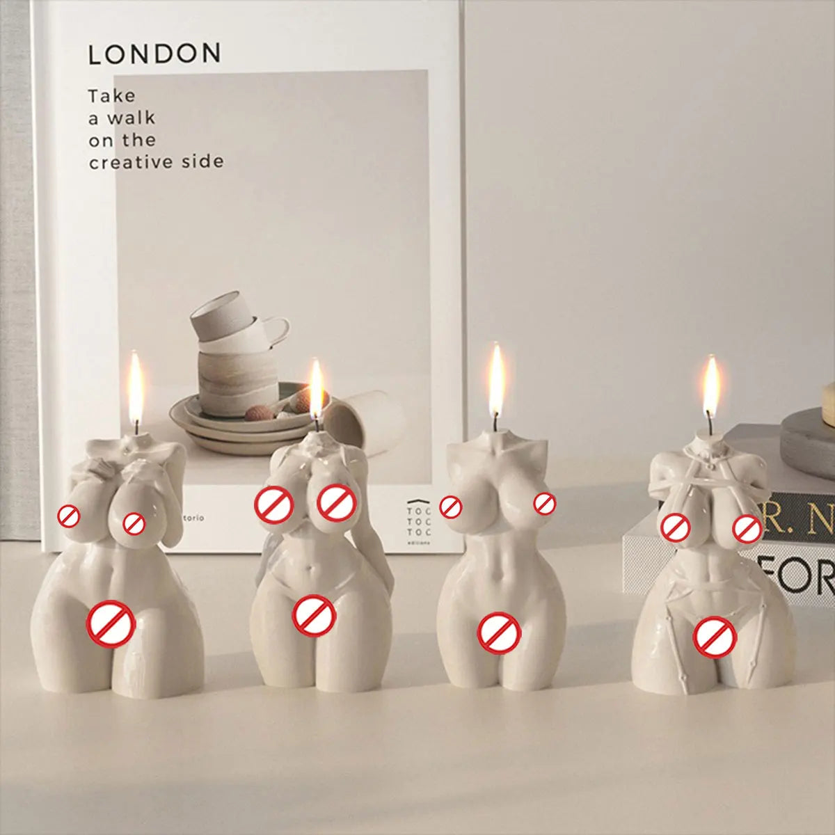 Artistic Headless Human Body Candle Silicone Mold 3D Female Body Statue Plaster mould Creative Humanoid Chocolate Art Decor gift