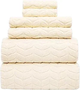 Soft & Stylish 700 GSM Luxury Bath Towels - 100% Zero-Twist, Long-Staple Cotton - Absorbent & Quick Drying - 6