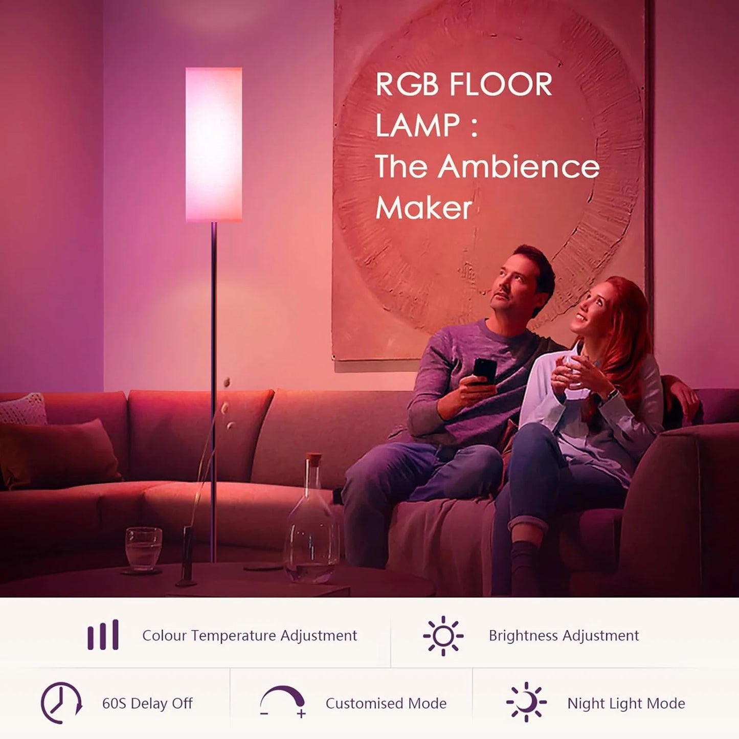 Modern Floor Lamp Standing Light for Bedroom and Living Room