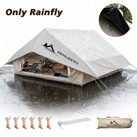 10‘ x 13’ Rainfly Fits for 6-8 People, Waterproof and Ultralight Survival Tent Shelter Awning Sunshade Cloth,Easy Set-Up Camping