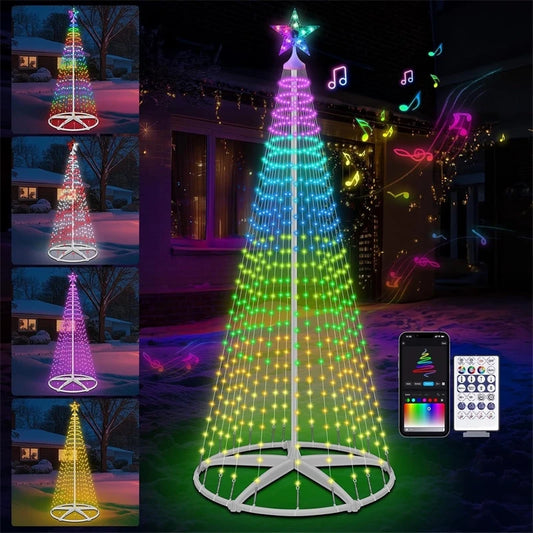 Christmas Trees LED Lights USB Plug App Controlled Multicolor Cozy Holiday Decor For Home Party For Teens Couples