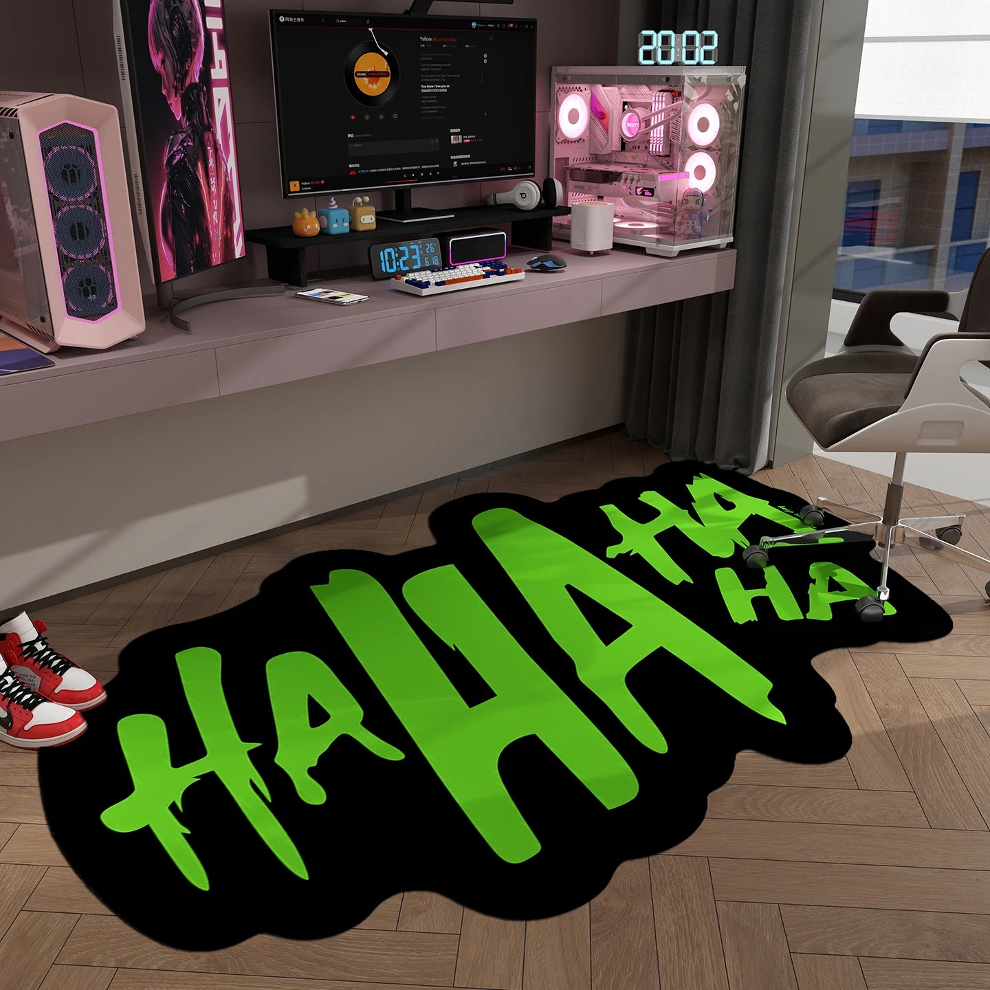 Creative Haha Rugs for Bedroom Irregular Shapes Living Room Decoration Carpet Washable E-sports Floor Mat Anti-slip Lounge Rug