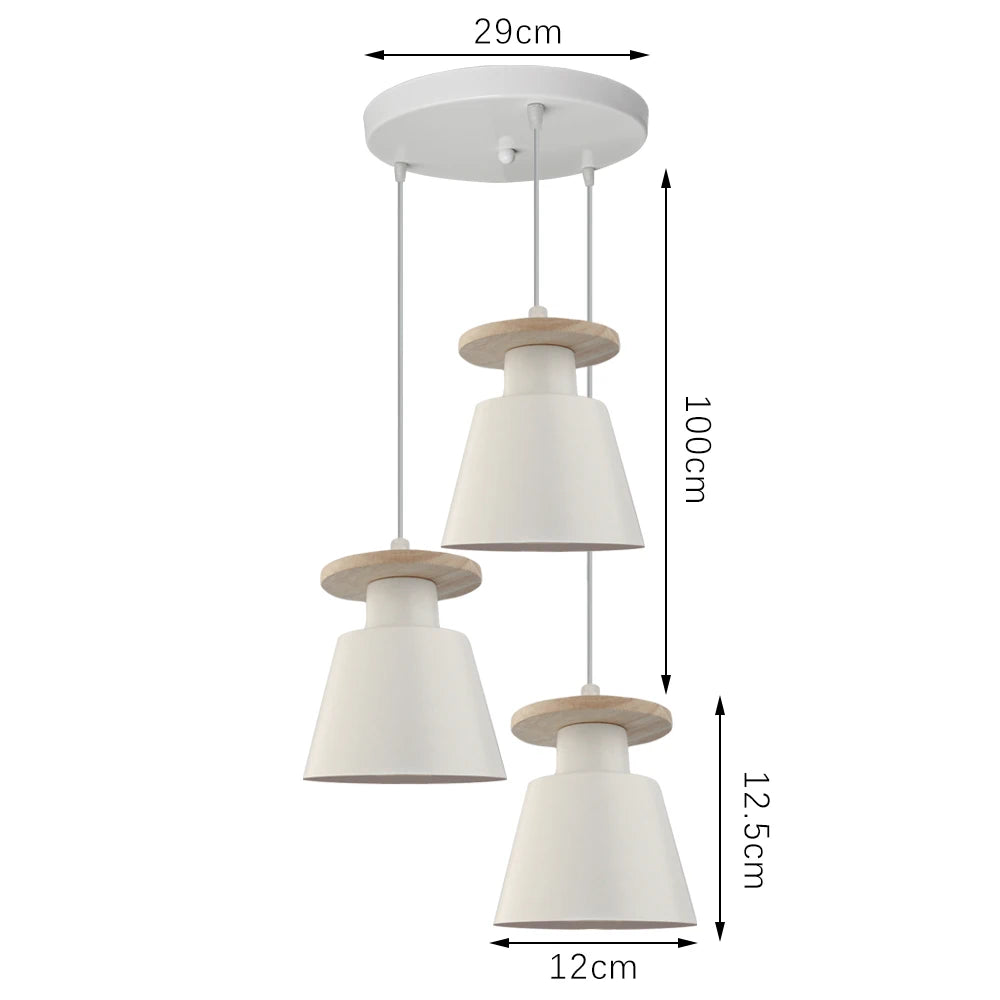 1/3 Heads Modern Living Room Pendant Lamp Art Decor Bar Pendant Light Simple Hanging Lampshade Luminaire for Home Lighting E27