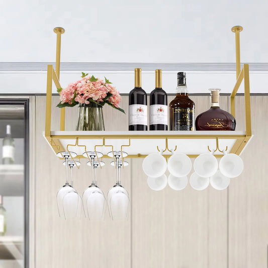 Ceiling Wine Glass Rack Hanging Stemware Holder For Bar Kitchen