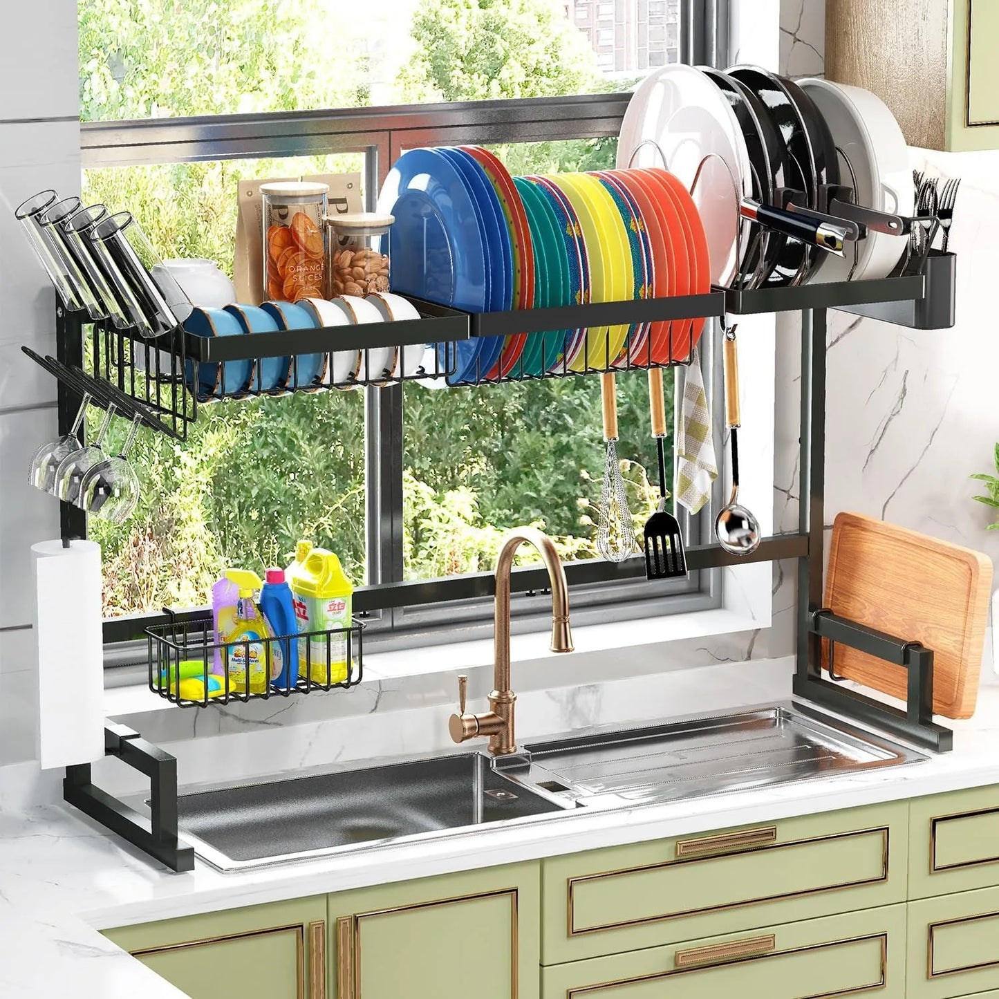 Over The Sink Dish Drying Rack Snap On Two Tier