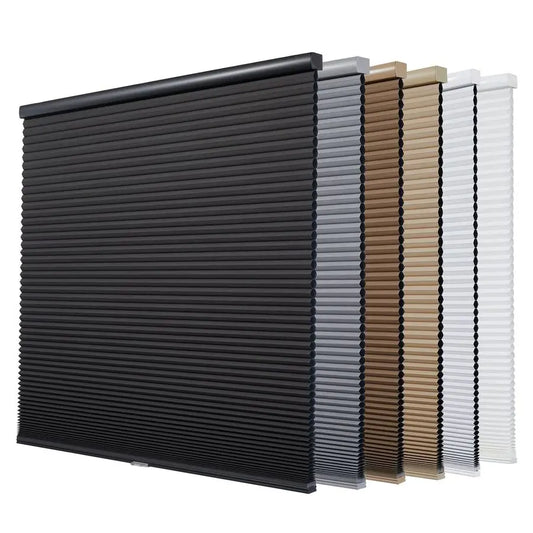 Custom Size Blackout Cellular Shades, Cordless Honeycomb Blinds for Windows White, 27 W x 64 H Room Darkening Shades for Home am