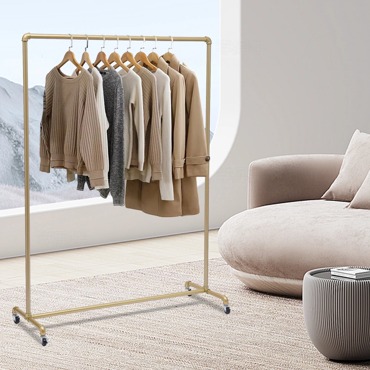 Galvanized Pipe Coat Rack Free Standing for Hallways and Entryways