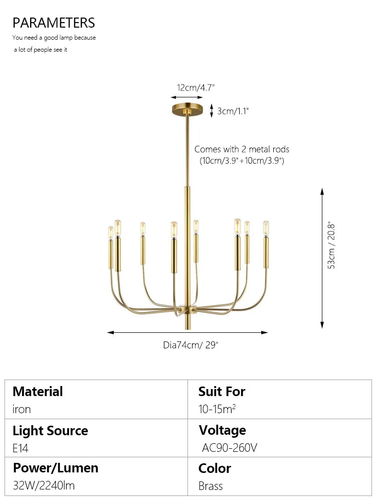 Modern Simple Candle LED Chandeliers Creative Designer Pendant Light Living Dining Room Indoor Decor Ceiling Lamp Factory Outlet
