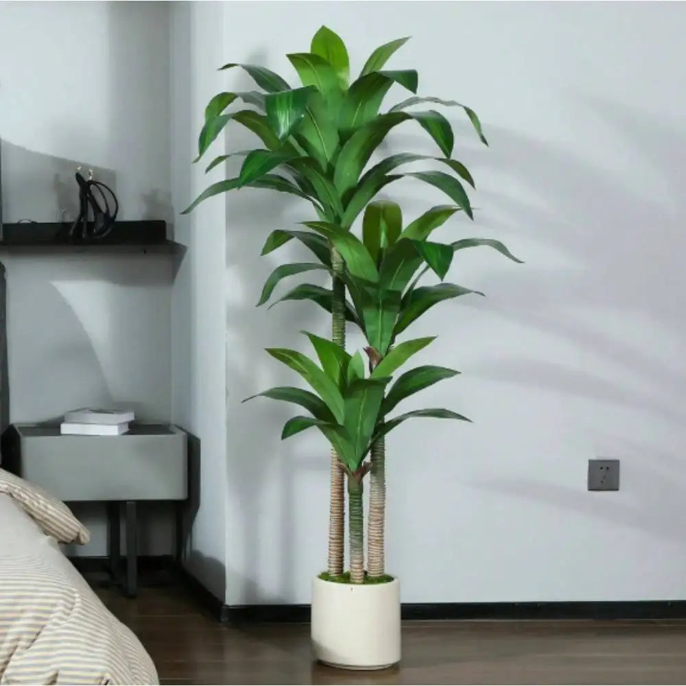 Artificial Dracaena Tree With Potted Silk Plant