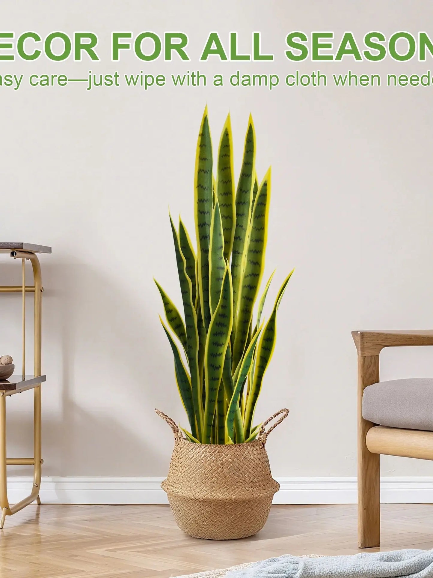 Faux Snake Plant 2 Pack Indoor Outdoor Artificial Silk Decor