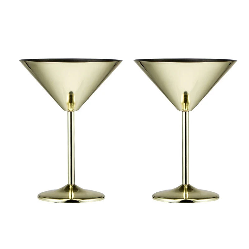 304 Stainless Steel Martini Glasses Set For Bar And Events