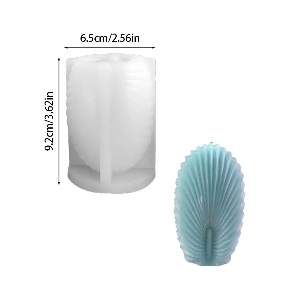 1-2Pcs/set 3D Sea Shell Candle Silicone Mold Relief Stripe Clam Shell Mould for Gypsum DIY Ellipse Ceramics Gifts Home Art Decor
