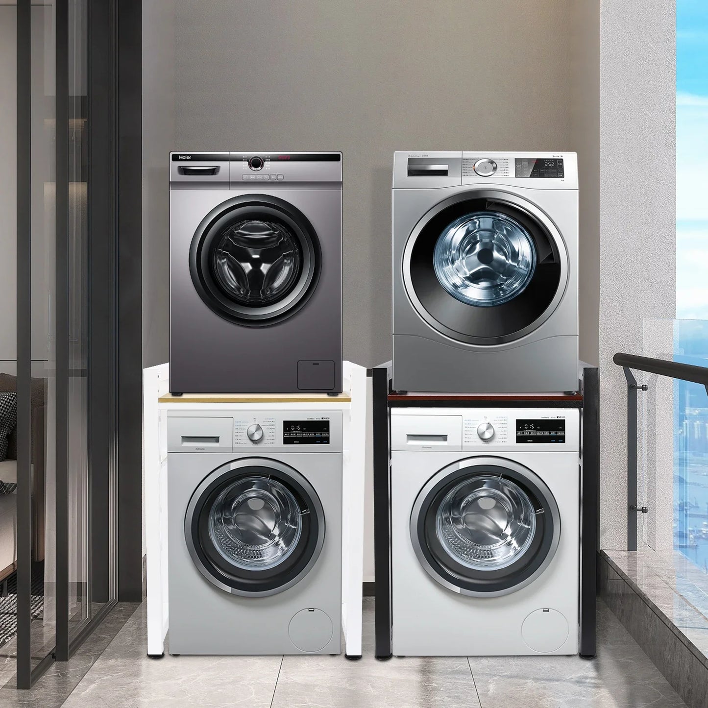 Washer And Dryer Storage Shelf Dual Tier Load Bearing 190kg